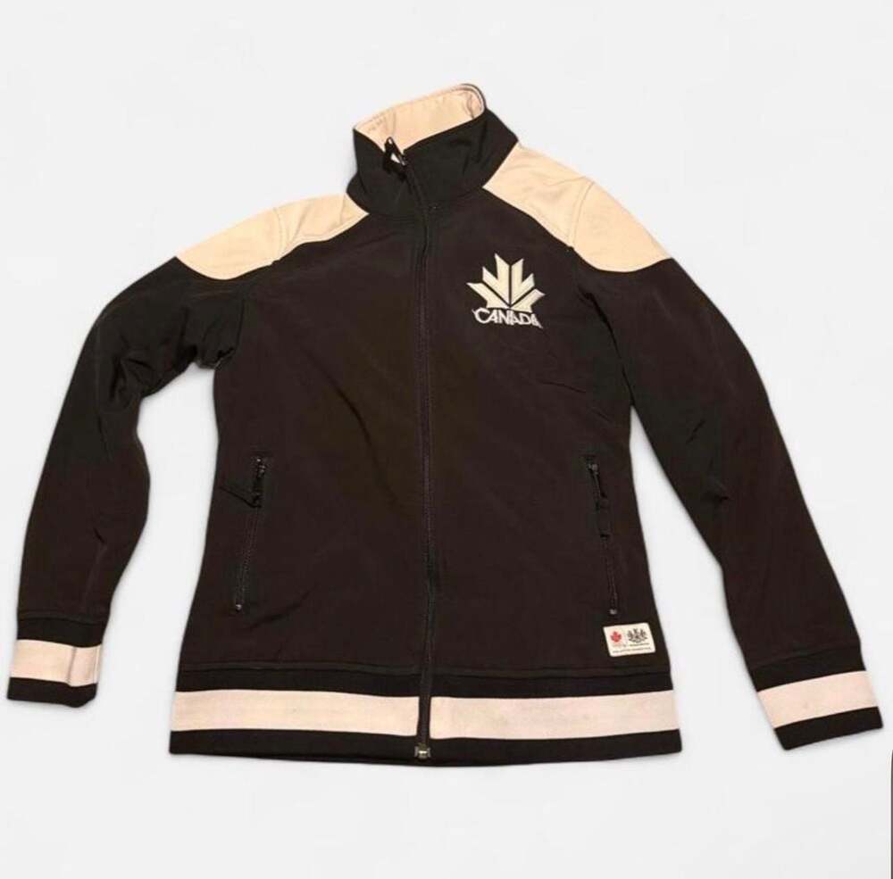 Hudson Bay Co Canada Olympic Black/White Women's Medium Soft Shell Fleece Jacket